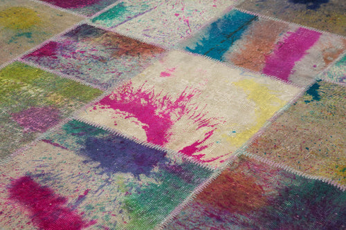 Kirk Yama Beige Patchwork Cotton Wool Handmade Area Rug 10'1'' x 13'4''