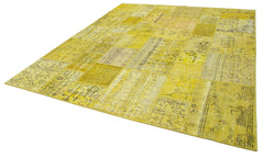 Kirk Yama Yellow Patchwork Cotton Wool Handmade Area Rug 8'6'' x 10'0''
