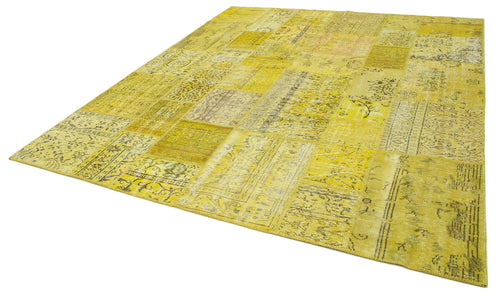 Kirk Yama Yellow Patchwork Cotton Wool Handmade Area Rug 8'6'' x 10'0''