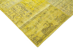 Kirk Yama Yellow Patchwork Cotton Wool Handmade Area Rug 8'6'' x 10'0''