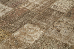 Kirk Yama Brown Patchwork Cotton Wool Handmade Area Rug 8'4'' x 11'5''