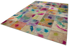 Kirk Yama Grey Patchwork Cotton Wool Handmade Area Rug 8'3'' x 11'5''