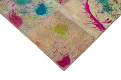 Kirk Yama Grey Patchwork Cotton Wool Handmade Area Rug 8'3'' x 11'5''