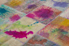 Kirk Yama Grey Patchwork Cotton Wool Handmade Area Rug 8'3'' x 11'5''