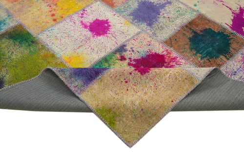 Kirk Yama Grey Patchwork Cotton Wool Handmade Area Rug 8'3'' x 11'5''