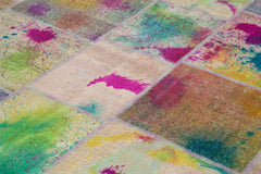 Kirk Yama Pink Patchwork Cotton Wool Handmade Area Rug 8'3'' x 11'5''