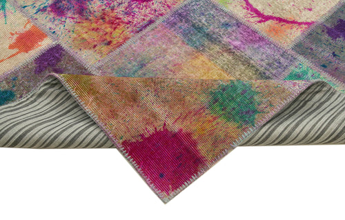 Kirk Yama Pink Patchwork Cotton Wool Handmade Area Rug 8'3'' x 11'5''