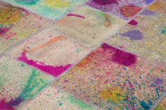 Kirk Yama Pink Patchwork Cotton Wool Handmade Area Rug 8'3'' x 11'7''