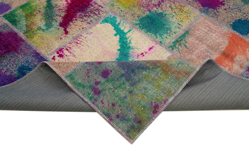 Kirk Yama Pink Patchwork Cotton Wool Handmade Area Rug 8'3'' x 11'6''