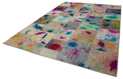 Kirk Yama Pink Patchwork Cotton Wool Handmade Area Rug 8'3'' x 11'6''