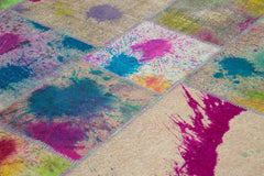 Kirk Yama Pink Patchwork Cotton Wool Handmade Area Rug 8'3'' x 11'7''