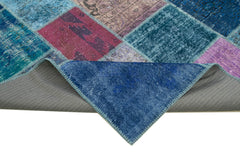 Kirk Yama Blue Patchwork Cotton Wool Handmade Area Rug 8'1'' x 9'11''