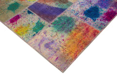 Kirk Yama Pink Patchwork Cotton Wool Handmade Area Rug 7'9'' x 10'0''