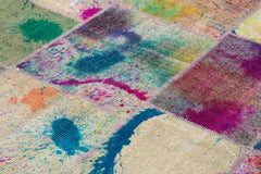 Kirk Yama Pink Patchwork Cotton Wool Handmade Area Rug 7'9'' x 10'0''