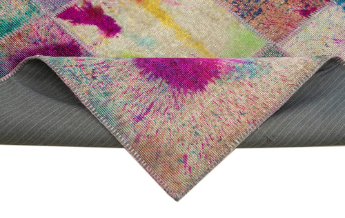 Kirk Yama Pink Patchwork Cotton Wool Handmade Area Rug 7'9'' x 10'0''