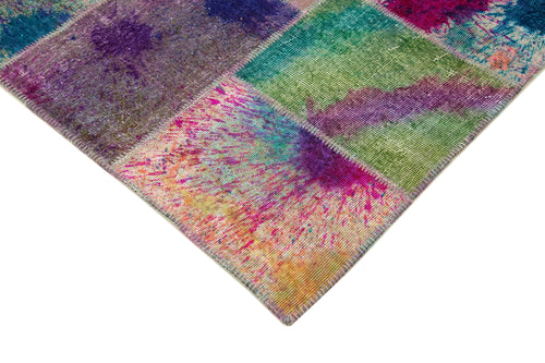 Kirk Yama Pink Patchwork Cotton Wool Handmade Area Rug 7'10'' x 10'1''