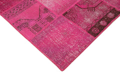 Kirk Yama Pink Patchwork Cotton Wool Handmade Area Rug 8'2'' x 9'11''