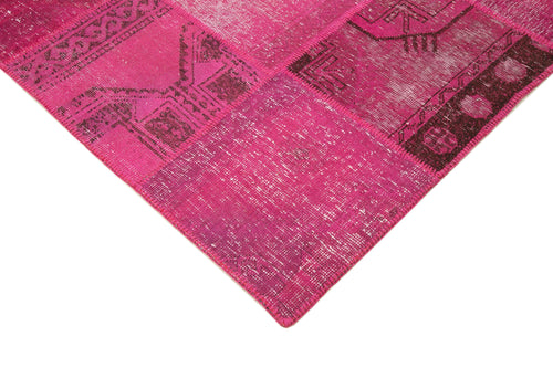 Kirk Yama Pink Patchwork Cotton Wool Handmade Area Rug 8'2'' x 9'11''