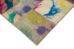 Kirk Yama Pink Patchwork Cotton Wool Handmade Area Rug 8'1'' x 9'7''