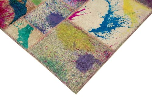 Kirk Yama Pink Patchwork Cotton Wool Handmade Area Rug 8'1'' x 9'7''