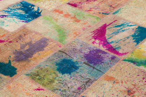 Kirk Yama Pink Patchwork Cotton Wool Handmade Area Rug 8'1'' x 9'7''