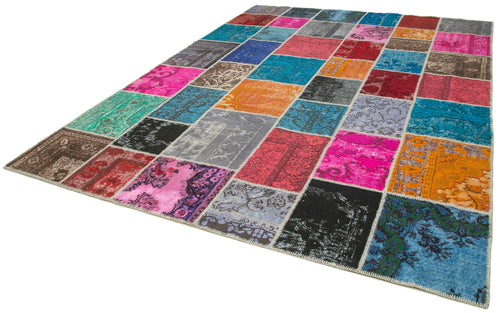 Kirk Yama Pink Patchwork Cotton Wool Handmade Area Rug 9'1'' x 12'0''