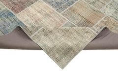 Kirk Yama Grey Patchwork Cotton Wool Handmade Area Rug 8'6'' x 11'7''