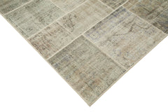 Handmade Area Rug - Kirk Yama Grey Patchwork Cotton Wool 8'2'' x 11'6''