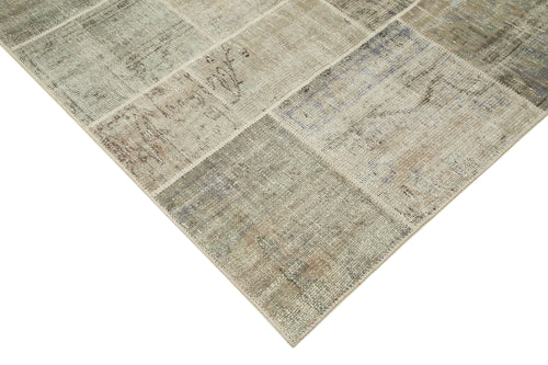 Handmade Area Rug - Kirk Yama Grey Patchwork Cotton Wool 8'2'' x 11'6''