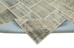 Kirk Yama Grey Patchwork Cotton Wool Handmade Area Rug 8'2'' x 11'6''