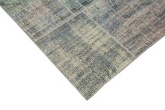 Kirk Yama Blue Patchwork Cotton Wool Handmade Area Rug 8'3'' x 11'8''
