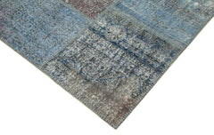 Kirk Yama Blue Patchwork Cotton Wool Handmade Area Rug 8'4'' x 11'7''