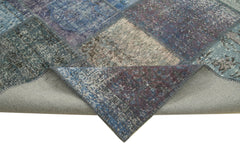 Kirk Yama Blue Patchwork Cotton Wool Handmade Area Rug 8'3'' x 11'8''