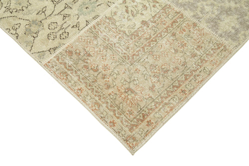 Kirk Yama Beige Patchwork Cotton Wool Handmade Area Rug 5'7'' x 7'11''