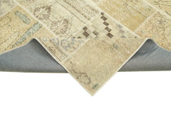 Kirk Yama Beige Patchwork Cotton Wool Handmade Area Rug 5'7'' x 7'11''