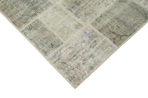Kirk Yama Grey Patchwork Cotton Wool Handmade Area Rug 5'8'' x 7'9''