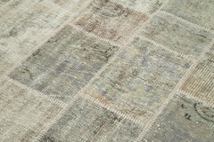 Kirk Yama Grey Patchwork Cotton Wool Handmade Area Rug 5'8'' x 7'9''