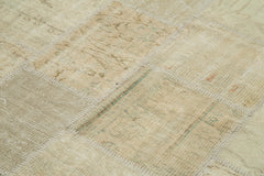 Handmade Area Rug - Beige Patchwork Cotton Wool Vintage Turkish Carpet 5'9''x8'2''