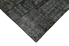 Kirk Yama Black Patchwork Cotton Wool Handmade Area Rug 5'7'' x 7'11''