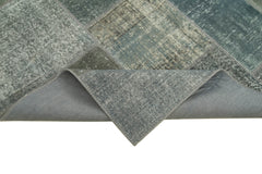 Kirk Yama Grey Patchwork Cotton Wool Handmade Area Rug 5'7'' x 7'10''