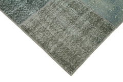 Kirk Yama Grey Patchwork Cotton Wool Handmade Area Rug 5'7'' x 8'0''