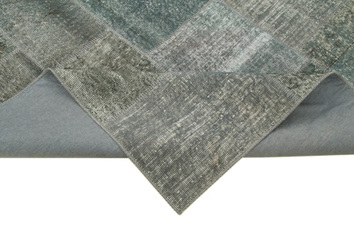 Kirk Yama Grey Patchwork Cotton Wool Handmade Area Rug 5'7'' x 8'0''
