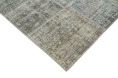 Kirk Yama Grey Patchwork Cotton Wool Handmade Area Rug 5'7'' x 7'10''