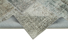 Kirk Yama Grey Patchwork Cotton Wool Handmade Area Rug 5'7'' x 7'10''