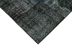 Kirk Yama Black Patchwork Cotton Wool Handmade Area Rug 5'7'' x 7'10''