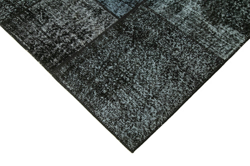 Kirk Yama Black Patchwork Cotton Wool Handmade Area Rug 5'7'' x 7'10''