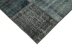 Kirk Yama Grey Patchwork Cotton Wool Handmade Area Rug 5'7'' x 7'11''