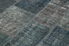 Kirk Yama Grey Patchwork Cotton Wool Handmade Area Rug 5'7'' x 7'11''