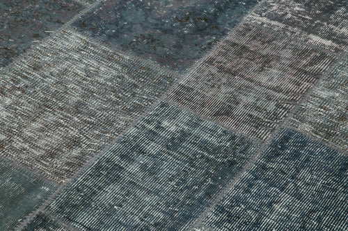 Kirk Yama Grey Patchwork Cotton Wool Handmade Area Rug 5'7'' x 7'11''