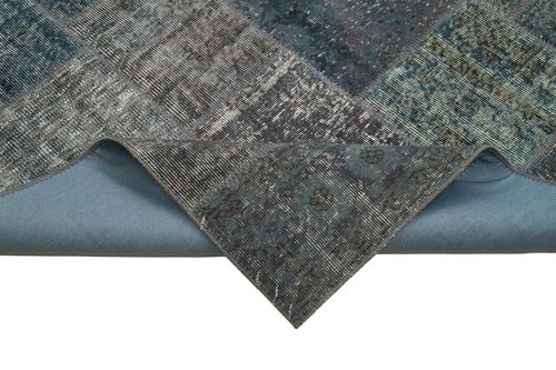Kirk Yama Grey Patchwork Cotton Wool Handmade Area Rug 5'7'' x 7'11''